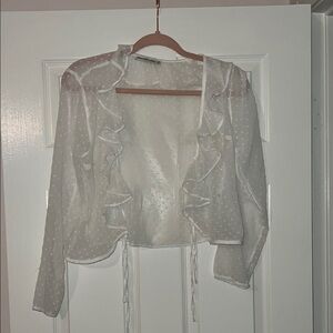 Sheer White Ruffled Blouse